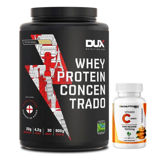 Whey Protein Concentrado Butter Cookies 900g Dux + Vitamina C