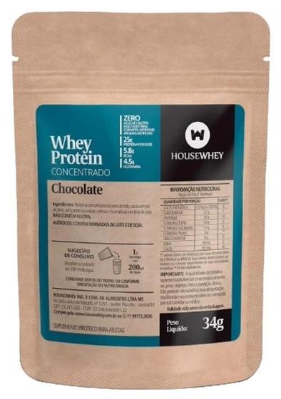 Imagem de Whey Protein Concentrado Chocolate Sachê Housewhey 34G