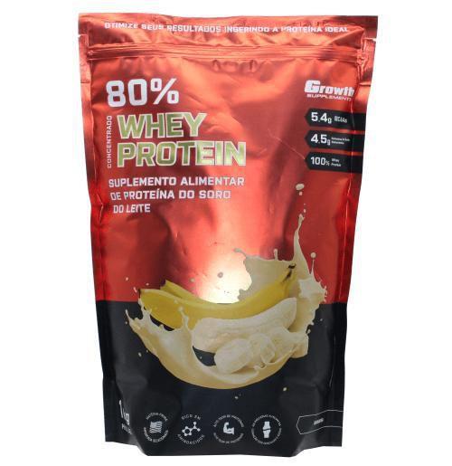 Whey Protein Concentrado Growth 1Kg Proteina Sabor Banana Growth