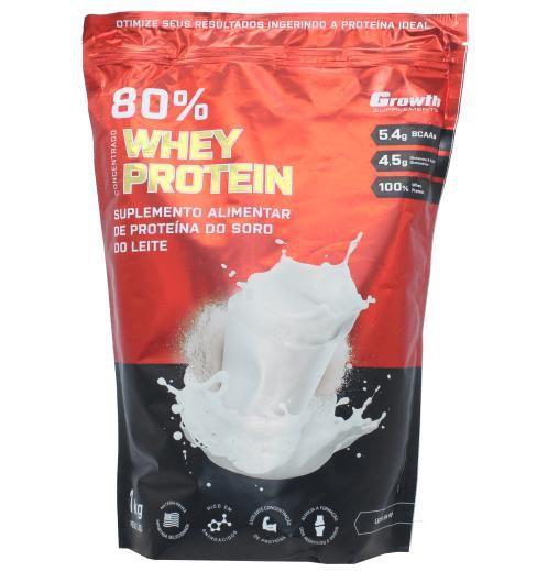 Whey Protein Concentrado Growth 1Kg Proteina Sabor Leite Po Growth