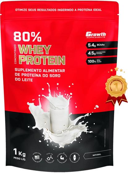 Whey protein concentrado - GROWTH - 1kg Menor preço em Whey protein concentrado - GROWTH - 1kg