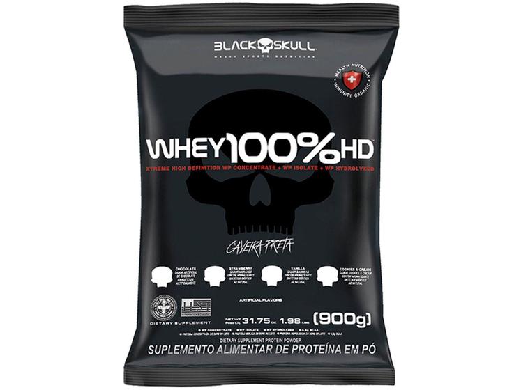 Whey Protein Concentrado Isolado e Hidrolisado - Black Skull 100% HD Chocolate 900g Menor preço em Whey Protein Concentrado Isolado e Hidrolisado - Black Skull 100% HD Chocolate 900g