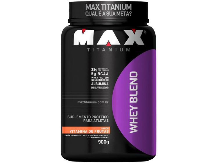 Whey Protein Concentrado Isolado Max Titanium Whey Blend 900g Vitamina de Frutas Massa