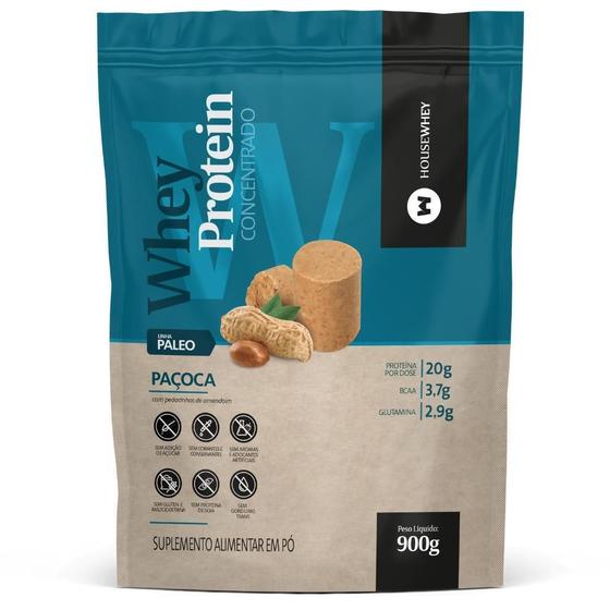 Whey Protein Concentrado - Paçoca - 900G Menor preço em Whey Protein Concentrado - Paçoca - 900G
