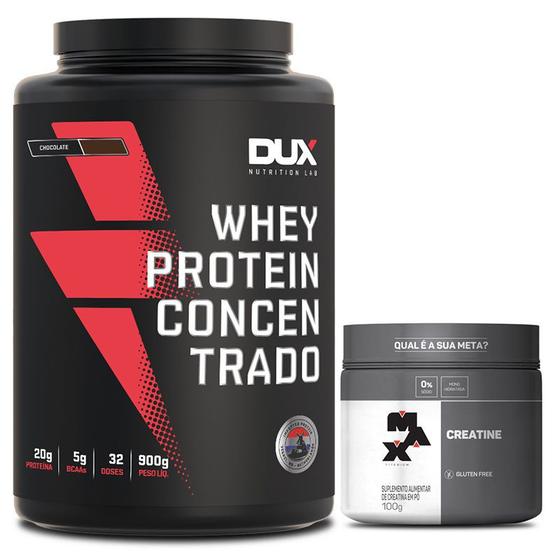 Whey Protein Concentrado Pote 900g Dux Nutrition Creatina Max