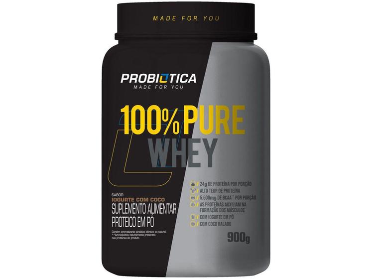Imagem de Whey Protein Concentrado Probiótica 100% Pure - 900g Iogurte com Coco