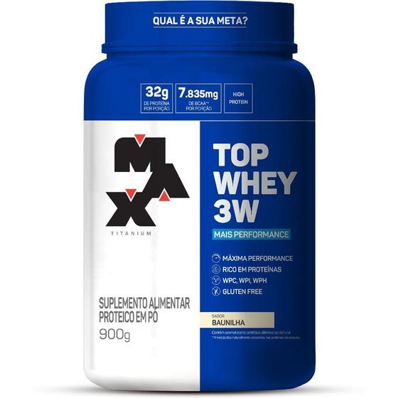 Imagem de Whey Protein Concentrado Top Whey 3w Mais Performance 900g Max Titanium