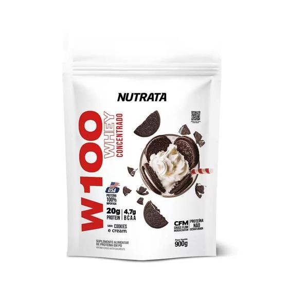Imagem de Whey Protein Concentrado W100 Nutrata 900Gr Cookies & Cream