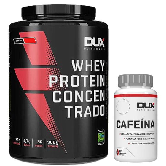 Imagem de Whey Protein Dux Concentrado 900g + Cafeína Dux 90 cáps