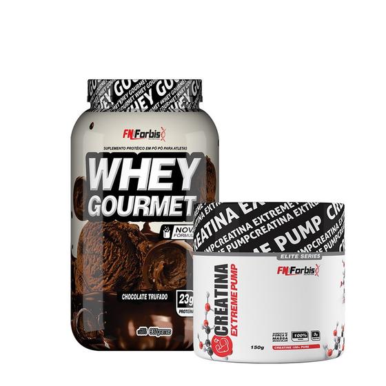 Imagem de Whey Protein Gourmet Pote 907g + Creatina Extreme Pump150g - FN Forbis