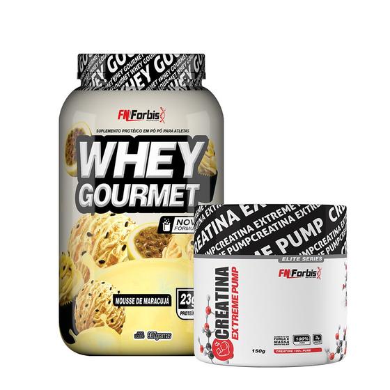 Imagem de Whey Protein Gourmet Pote 907g + Creatina Extreme Pump150g - FN Forbis