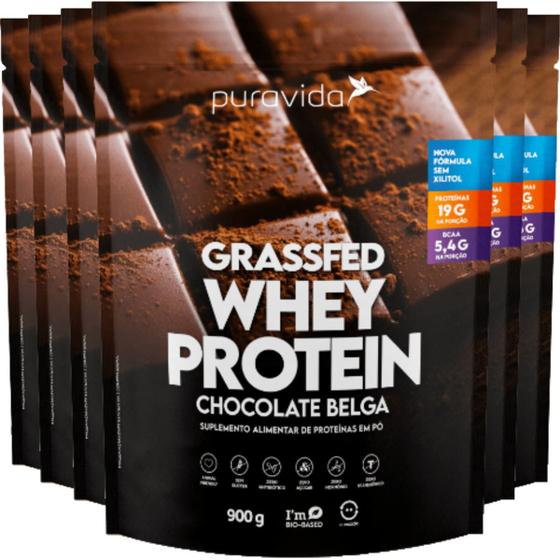 Imagem de Whey Protein Grassfed Chocolate Belga 6 X 900g Puravida