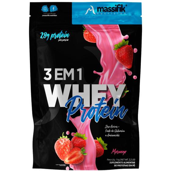 Whey Protein Hidrolisado Isolado Concentrado 3 em 1 Massifik - Morango é boa?