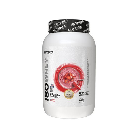 Imagem de Whey Protein Iso Sabor Strawberry Milkshake Pote 900g Nutrata