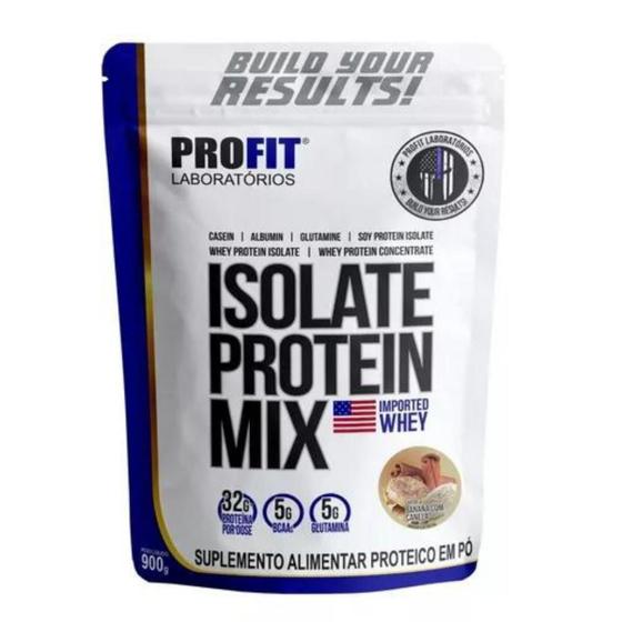 Imagem de Whey Protein Isolado Mix Refil Banana Com Canela Profit 900g