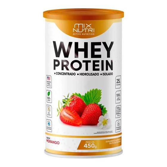 Imagem de Whey protein lata morango 450g