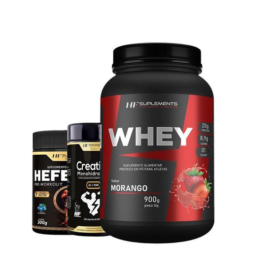 Imagem de Whey Protein Morango 900G + Pré Treino Blueberry Creatina