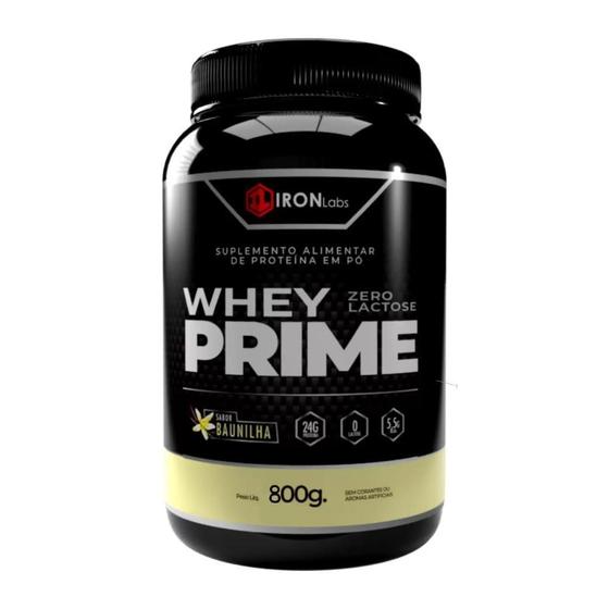 Imagem de Whey Protein Prime Zero Lactose Iron Labs Baunilha Pote 800G