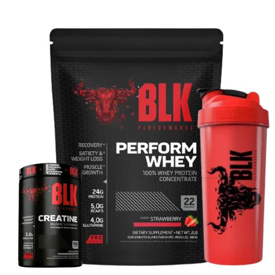 Imagem de Whey Protein Refil Perform Whey (880g) + Creatine 300g  BLK PERFORMANCE (Coqueteleira inclusa)