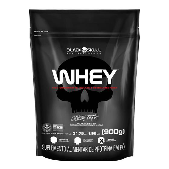 Whey protein (sc) 900 g - black skull (baunilha) Menor preço em Whey protein (sc) 900 g - black skull (baunilha)