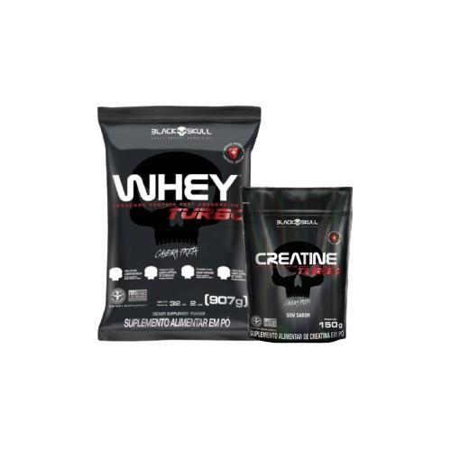 Imagem de Whey Turbo 907g Refil + Creatine Turbo 150g Refil - Black Skull