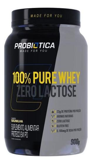 Imagem de Whey Zero Lactose 100% Pure Sabor Baunilha 900g - Probiótica