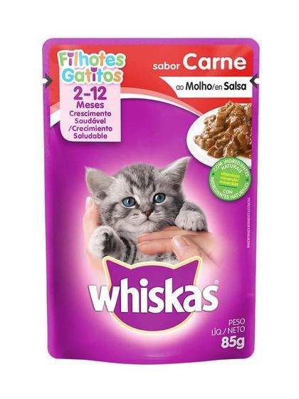 Imagem de Whiskas Sachê Carne Ao Molho Para Gatos Filhotes