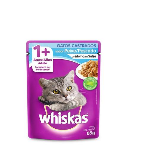 Imagem de Whiskas sachê castrado peixe ao molho 85g