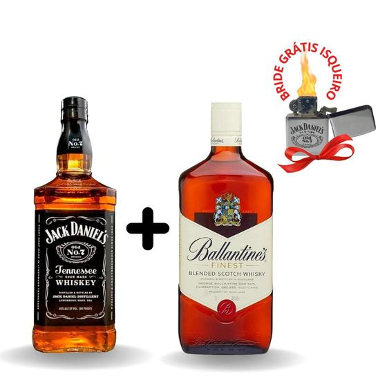 Imagem de Whiskeys Jack Daniel's com Balantines inesquesivel isqueiro