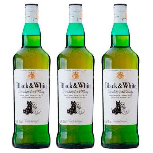 Whisky Black e White 1L 3 Unidades Menor preço em Whisky Black e White 1L 3 Unidades
