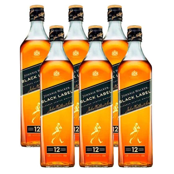 Whisky Black Label 1L 6 Unidades Johnnie Walker Imagem de Whisky Black Label 1L 6 Unidades Johnnie Walker