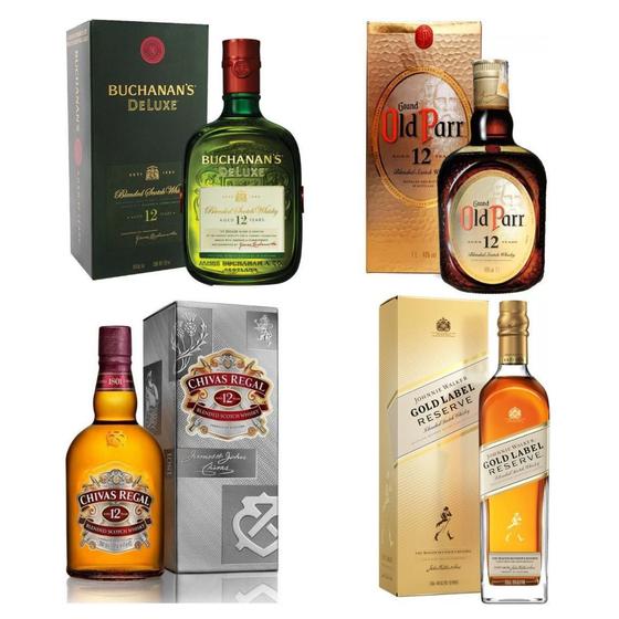 Imagem de Whisky Chivas Regal + Old Parr + Buchaman'S + Gold Label