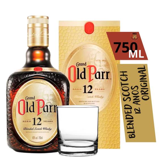 Whisky Escocês Old Parr 12 Anos Original Com Caixa E Selo 1000 Ml ...