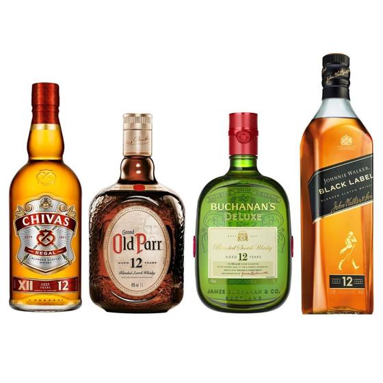 Imagem de Whisky Escocês + Old Parr + Buchanan's + Black Label