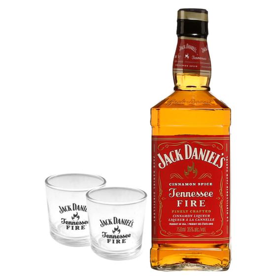 Imagem de Whisky Jack Daniels Fire (canela) + 2 Copos