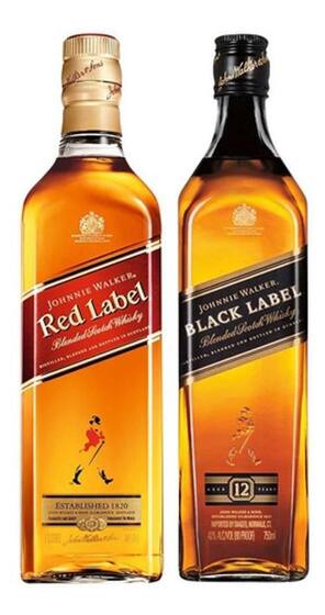 Whisky Jhonnie Walker - Red Label 1L + Black Label 1L ...