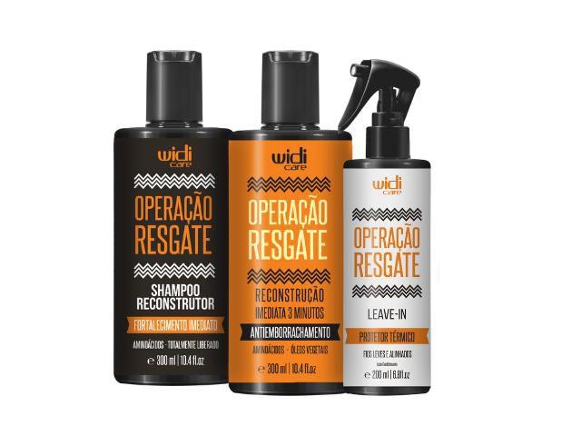 Imagem de Widi kit Operação Resgate Shampoo Reconstrutor 300ml, Reconstrução 300ml, Leave In 200ml (3 produtos)