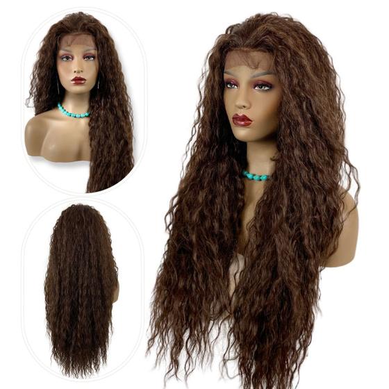 Wig Ser Mulher Lace Front Kama Fibra Futura Premium Peruca Repartição ...