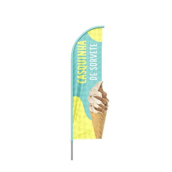 Imagem de Wind Banner 3D Casquinha Sorvete Dupla Face Haste 220X70Cm