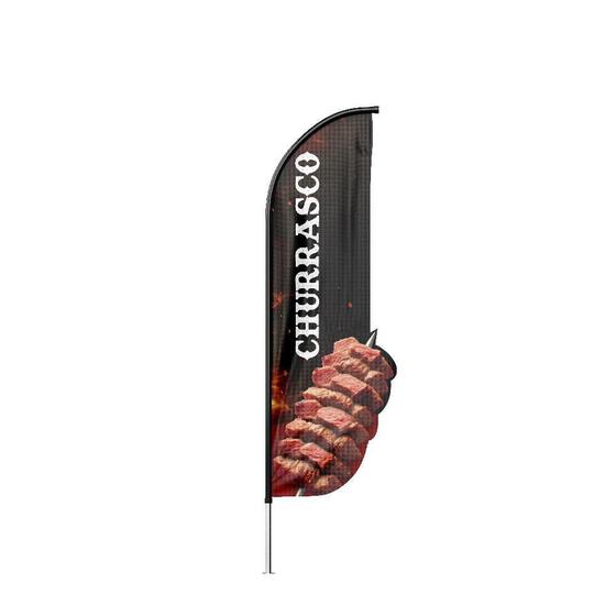 Imagem de Wind Banner 3D Churrasco Dupla Face Com Haste 220X70Cm