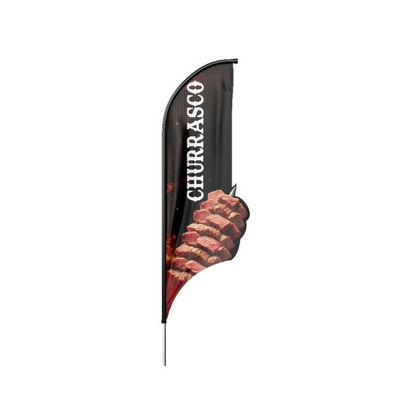 Imagem de Wind Banner 3D Churrasco Dupla Face Com Haste 220X70Cm