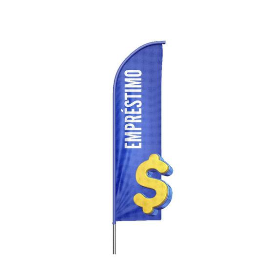 Imagem de Wind Banner 3D Empréstimo Dupla Face Com Haste 220X70Cm