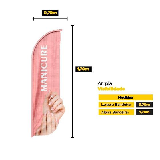 Imagem de Wind Banner 3D Manicure Dupla Face Somente Tecido 170X70Cm