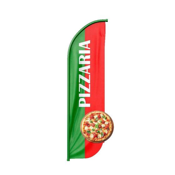 Imagem de Wind Banner 3D Pizzaria Dupla Face Somente Tecido 170X70Cm