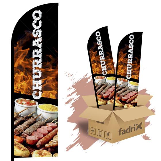 Imagem de Wind Banner Dupla Face 3mt Completo Churrasco Kit C/ 2unds