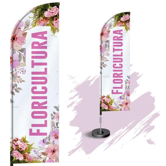 Imagem de Wind Banner Dupla Face 3mt Completo Floricultura