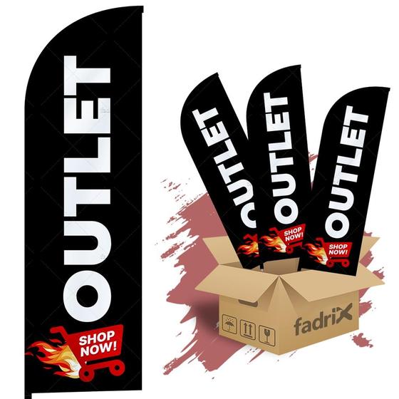Imagem de Wind Banner Dupla Face 3mt Completo Outlet Kit C/ 3unds