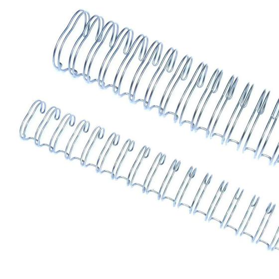 Imagem de Wire-o Garra Duplo Anel 7/8" para 180 fls Carta 2x1 Prata(Silver) 50 und