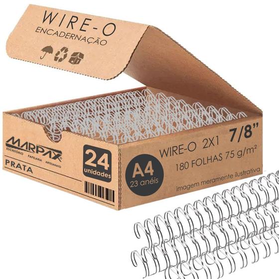 Imagem de Wire-o para Encadernação 2x1 A4 Prata 7/8 para 180 fls 24un