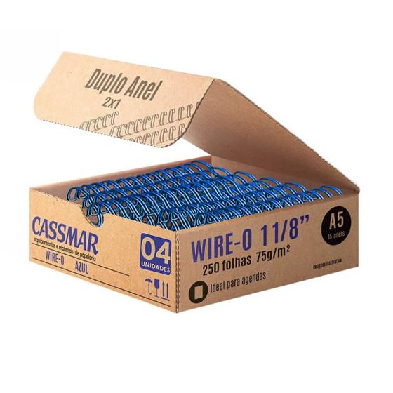 Imagem de Wire-o para Encadernação 2x1 A5 azul 1 1/8 250 fls 04un